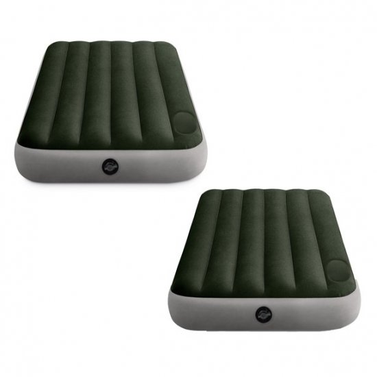 Intex Dura-Beam Standard Downy Airbed w/ Built-In Foot Pump, Twin Size (2 Pack)