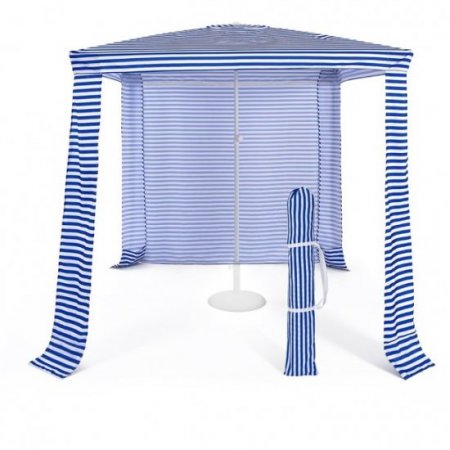 Costway 6.6' x 6.6' Foldable Beach Cabana Easy-Setup Beach Canopy W/ Carry Bag Navy