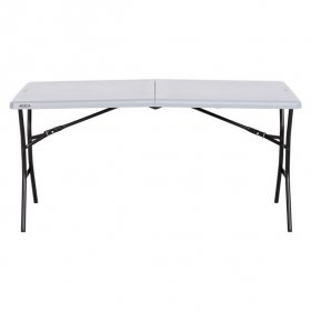 Lifetime 5-Foot Fold-In-Half Table, Gray (80861)