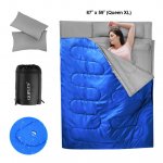 Goplus Double 2 Person Sleeping Bag Waterproof w/ 2 Pillows Camping Queen Size XL