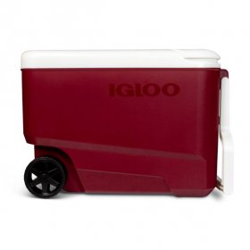 Igloo 38 qt. 'Wheelie Cool' Hard Ice Chest Cooler with WheelsMaroon