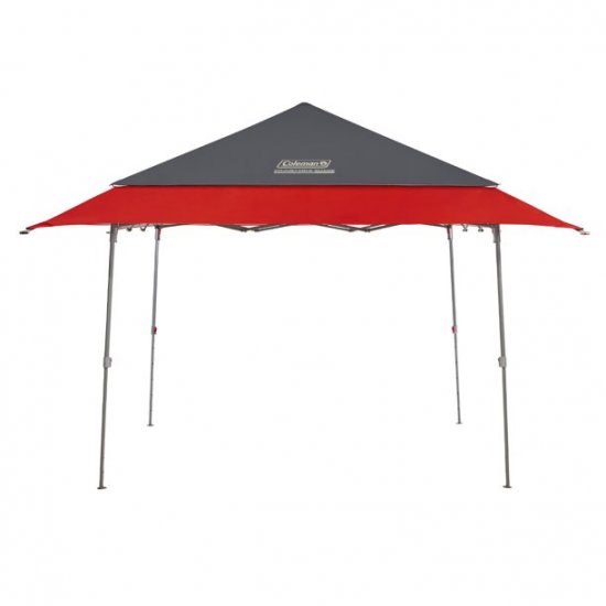 Coleman 9\' x 9\' Straight Leg Expandable to 12\' x 12\' Shade Canopy, Black & Red