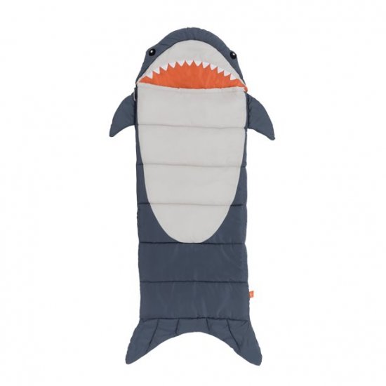 Firefly Outdoor Gear Finn the Shark Kid\'s Sleeping BagNavy/Gray (65 in. x 24 in.)