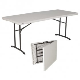 Lifetime Products 6 ft. Commercial Fold-in-Half Table, Almond (80382)