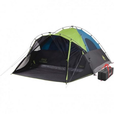 Coleman 6-Person Carlsbad Dark Room Dome Camping Tent with Screen Room, 2 Rooms, Green