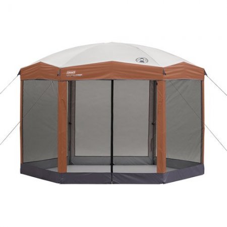 Coleman 12 x 10 Back Home Instant Setup Canopy Sun Shelter Screen House, 1 Room, Brown