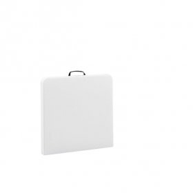 Mainstays 4 Foot Adjustable Height Folding Table, White Granite