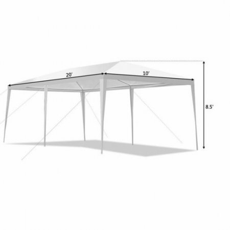 Costway 10'x20' Canopy Tent Heavy Duty Wedding Party Tent 4 Sidewalls W/Carry Bag