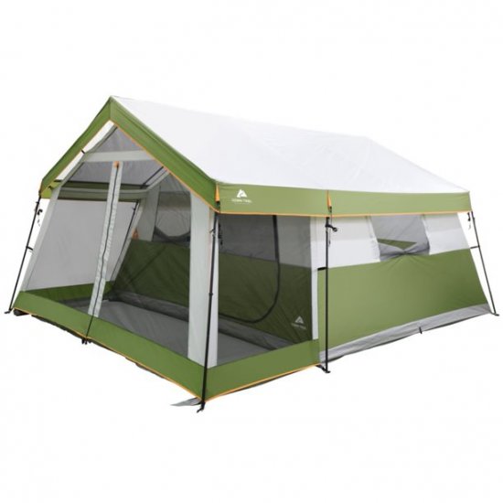 Ozark Trail 8-Person Family Cabin Tent 1 Room with Screen Porch, Green