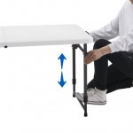 Mainstays 4 Foot Adjustable Height Folding Table, White Granite