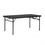 Mainstays 4 Foot Fold-In-Half Adjustable Table, Rich Black