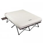 Coleman Cot and Thick Queen Air Mattress Combo Side Tables, Pump Included