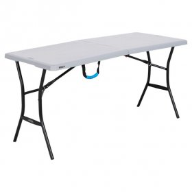 Lifetime 5-Foot Fold-In-Half and Outdoor Table, Gray, 60.3x 25.5x 29''