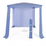 Costway 6.6' x 6.6' Foldable Beach Cabana Easy-Setup Beach Canopy W/ Carry Bag Navy