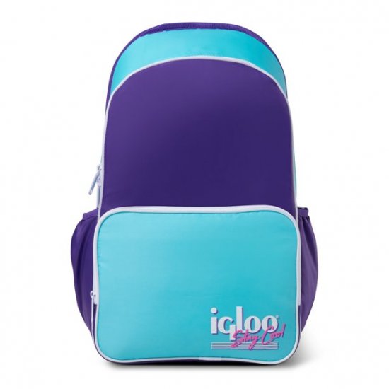 Igloo 20 Can Retro Backpack Soft Sided Cooler, Purple