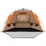 Costway Pop-up Beach Tent Portable Beach Shade for 3-4 Persons UPF 50+ Protection Orange