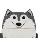 Firefly Outdoor Gear Aspen the Wolf Kid's Sleeping BagGray (65 in. x 24 in.)