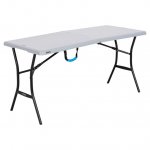 Lifetime 5-Foot Fold-In-Half and Outdoor Table, Gray, 60.3x 25.5x 29''