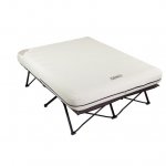 Coleman Cot and Thick Queen Air Mattress Combo Side Tables, Pump Included