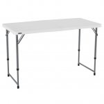 Lifetime 4' Fold-In-Half Adjustable Table, White Granite