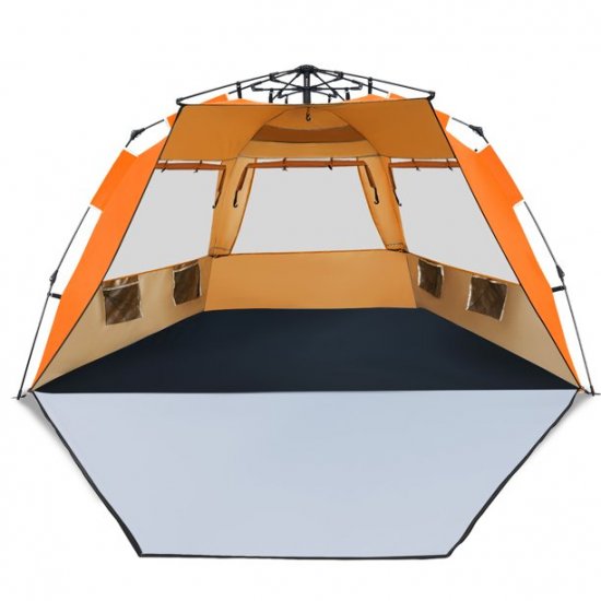 Costway 3-4 Person Easy Pop Up Beach Tent UPF 50Plus Portable Sun Shelter Orange