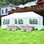 Costway 10'x20' Canopy Tent Heavy Duty Wedding Party Tent 6 Sidewalls W/Carry Bag