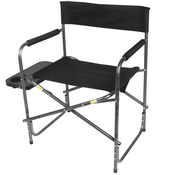 Ozark Trail Director's Chair with Side Table, Black, Outdoor